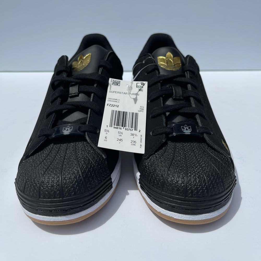 Adidas SUPERSTAR PURE FZ2212 6Y Black /White /Gold